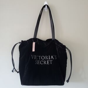 NWT Victoria's Secret Y2K Velvet Velour Rhinestone Glam Travel Bucket Bag